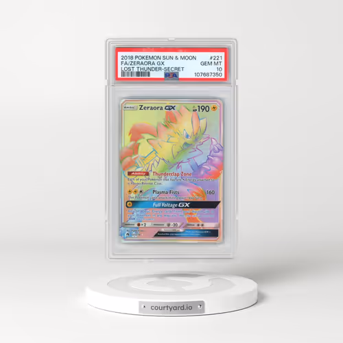 2018 Pokémon Sun & Moon Lost Thunder #221 Zeraora GX - Holo Full Art Secret (PSA 10 GEM MINT)