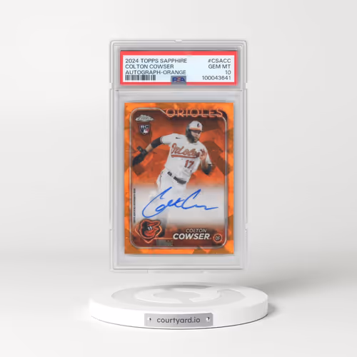 2024 Topps Chrome Sapphire Chrome Sapphire Autographs #CSACC Colton Cowser - Orange (PSA 10 GEM MINT)