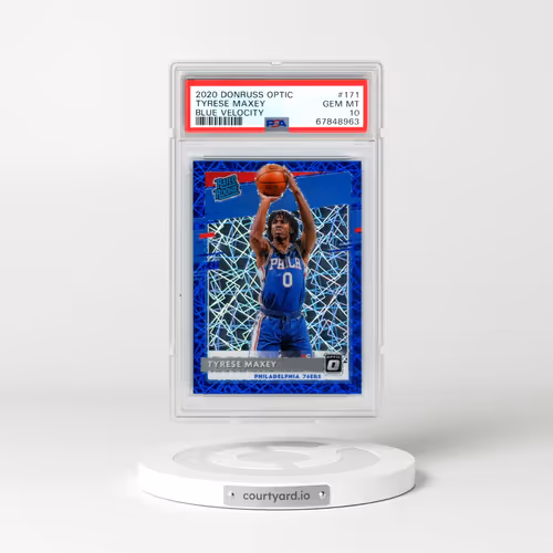 2020 Panini Donruss Optic #171 Tyrese Maxey - Blue Velocity (PSA 10 GEM MINT)