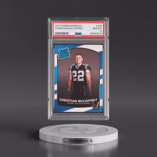 2017 Panini Donruss #318 Christian McCaffrey (PSA 8 NM-MT)