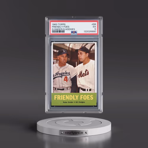 1963 Topps #68 Friendly Foes - D.Snider/G.Hodges (PSA 5 EX)