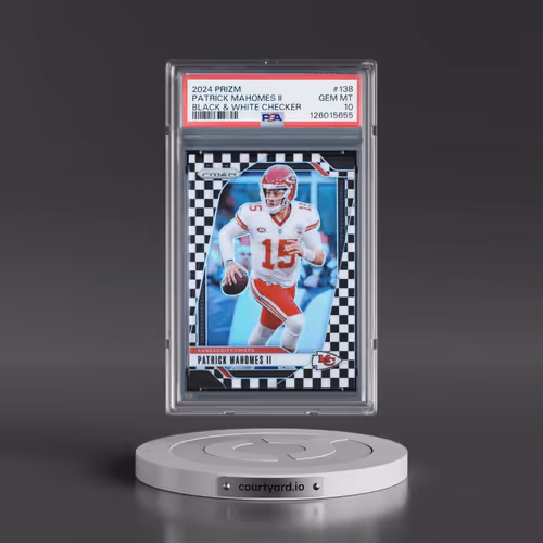 2024 Panini Prizm #138 Patrick Mahomes II - Black & White Checker (PSA 10 GEM MINT)