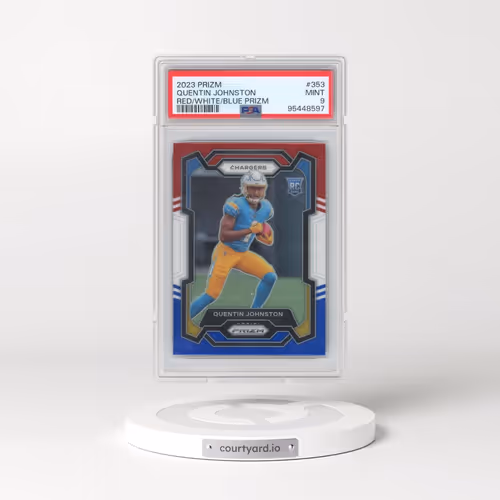 2023 Panini Prizm #353 Quentin Johnston - Red/White/Blue Prizm (PSA 9 MINT)