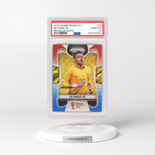 2018 Panini Prizm World Cup #25 Neymar Jr. - Red/Blue Wave (PSA 10 GEM MINT)