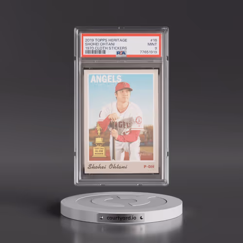 2019 Topps Heritage 1970 Cloth Stickers #16 Shohei Ohtani (PSA 9 MINT)