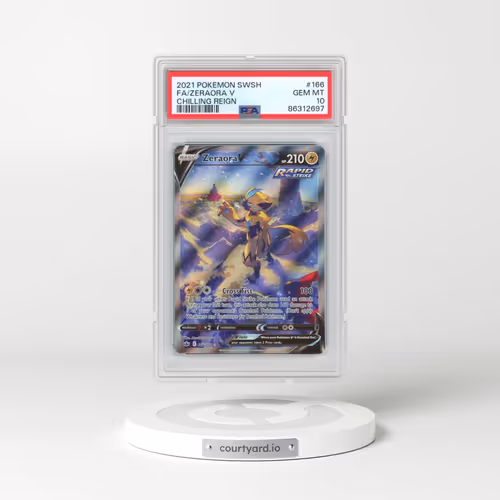 2021 Pokémon Sword & Shield Chilling Reign #166 Zeraora V - Holo Full Art (PSA 10 GEM MINT)