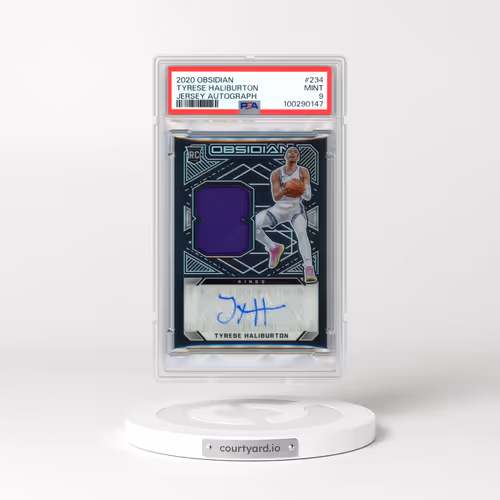 2020 Panini Obsidian #234 Tyrese Haliburton - Jersey Autograph (PSA 9 MINT)