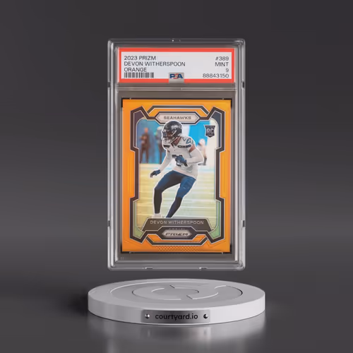 2023 Panini Prizm #389 Devon Witherspoon - Orange Prizm (PSA 9 MINT)