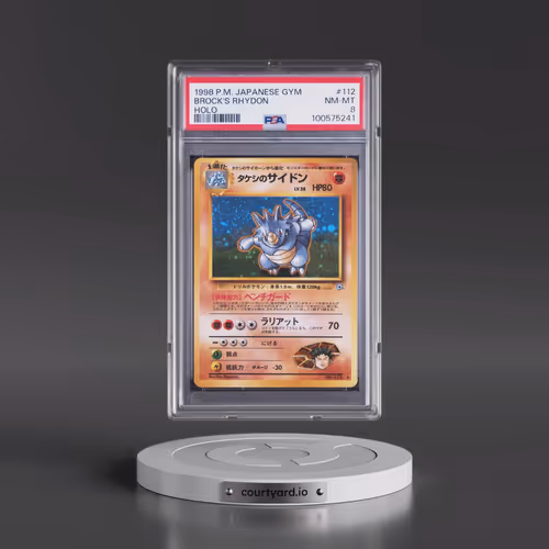 1998 Pokémon Gym #112 Brock's Rhydon - Holo (PSA 8 NM-MT)