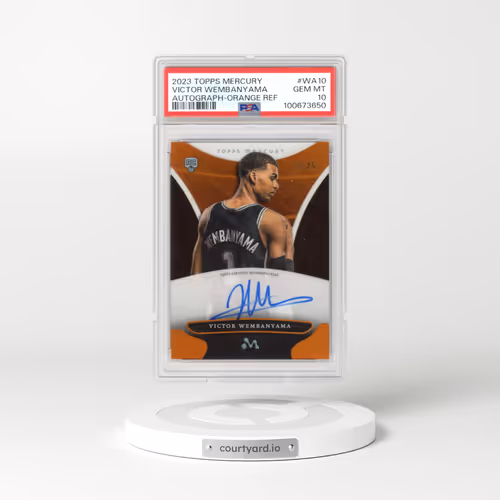 2023 Topps Mercury: Victor Wembanyama Autographs #WA10 Victor Wembanyama - Orange Refractor (PSA 10 GEM MINT)