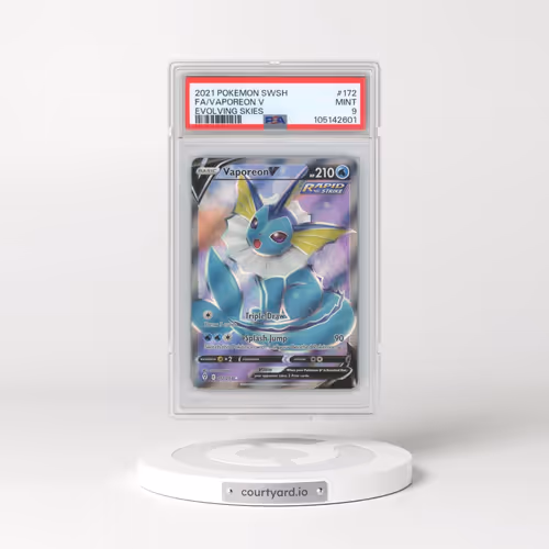 2021 Pokémon Sword & Shield Evolving Skies #172 Vaporeon V - Holo Full Art (PSA 9 MINT)