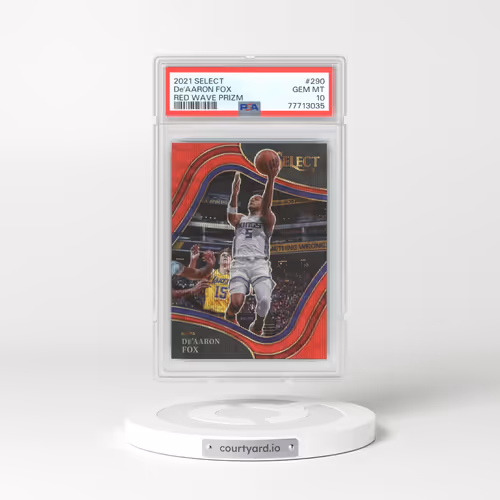 2021 Panini Select #290 DE'Aaron Fox - Red Wave Prizm (PSA 10 GEM MINT)