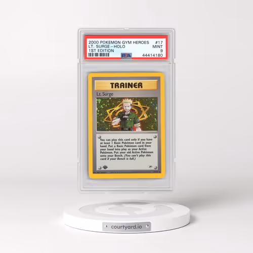 2000 Pokémon Gym Heroes #17 LT. Surge - 1st Edition Holo (PSA 9 MINT)
