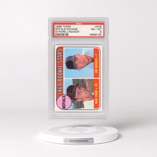 1969 Topps #376 Royals Rookies - M.Fiore/J.Rooker (PSA 8 NM-MT)