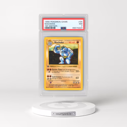 1999 Pokémon Game #34 Machoke - 1st Edition (PSA 7 NM)