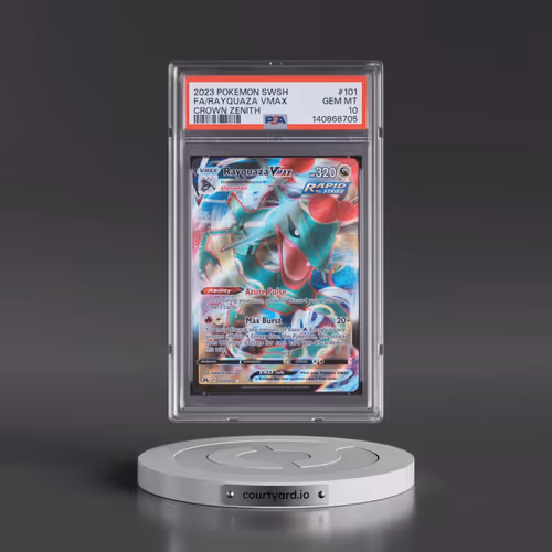 2023 Pokémon Sword and Shield Crown Zenith #101 Rayquaza Vmax - Full Art (PSA 10 GEM MINT)