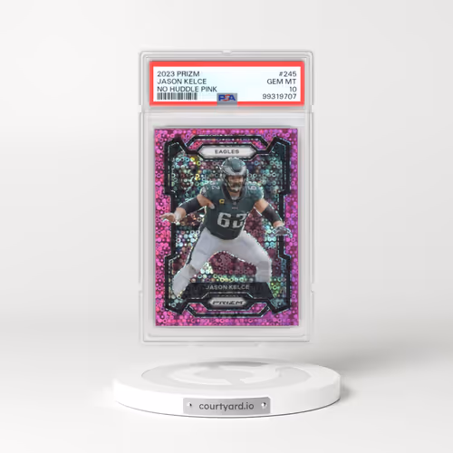 2023 Panini Prizm #245 Jason Kelce - No Huddle Pink (PSA 10 GEM MINT)