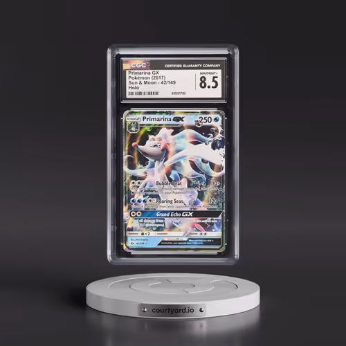 2017 Pokémon Sun & Moon Guardians Rising #149 Primarina GX - Holo Full Art Secret (CGC 8.5 NM-MT+)