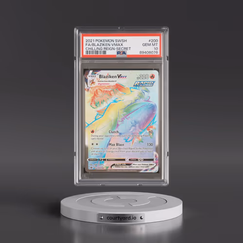 2021 Pokémon Sword & Shield Chilling Reign #200 Blaziken Vmax - Full Art Secret (PSA 10 GEM MINT)
