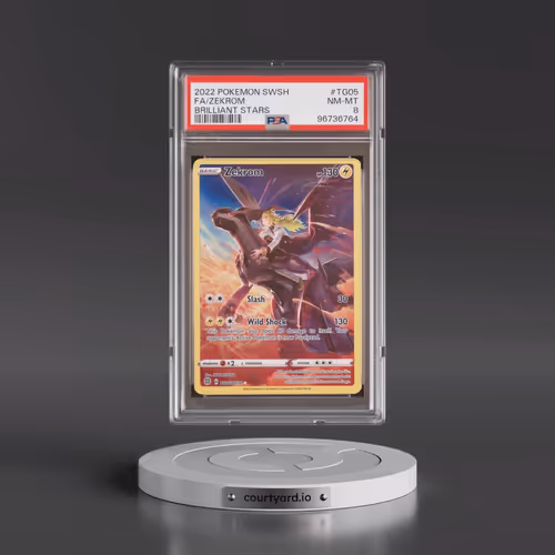 2022 Pokémon Sword & Shield Brilliant Stars #TG05 Zekrom - Full Art (PSA 8 NM-MT)