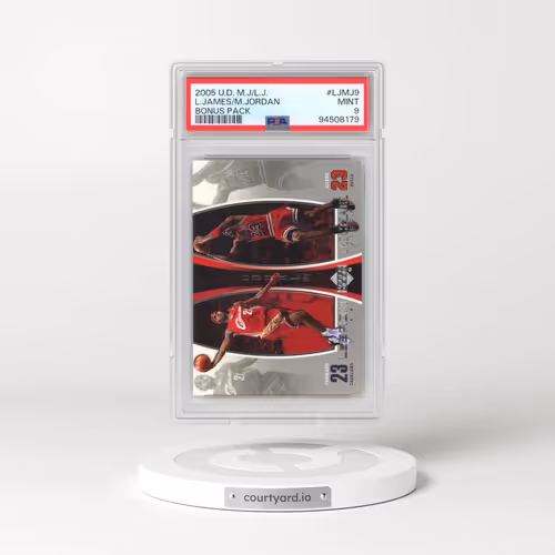 2005 Upper Deck MJ/LJ Bonus Pack #LJMJ9 LeBron James/Michael Jordan (PSA 9 MINT)