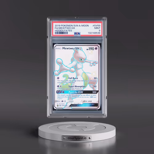 2019 Pokémon Sun & Moon Hidden Fates #SV59 Mewtwo GX - Holo Full Art (PSA 9 MINT)