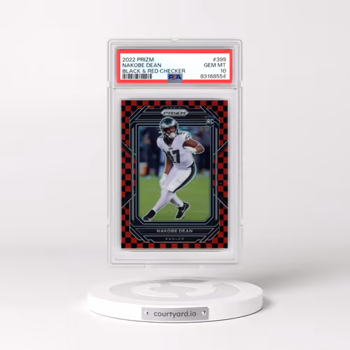 2022 Panini Prizm #399 Nakobe Dean - Black & Red Checker (PSA 10 GEM MINT)