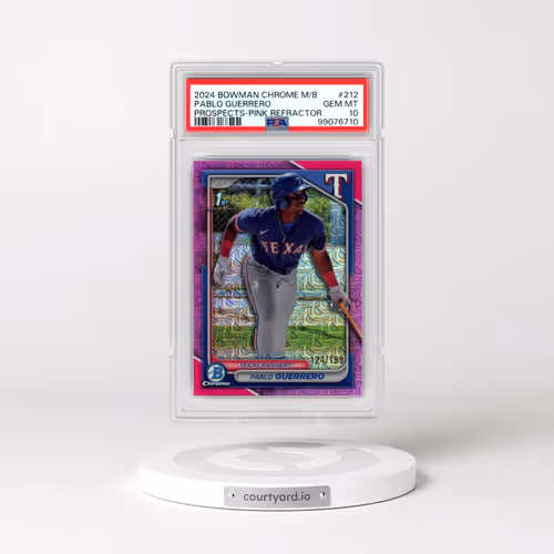 2024 Bowman Mega Box Chrome Prospects #212 Pablo Guerrero - Pink Refractor (PSA 10 GEM MINT)