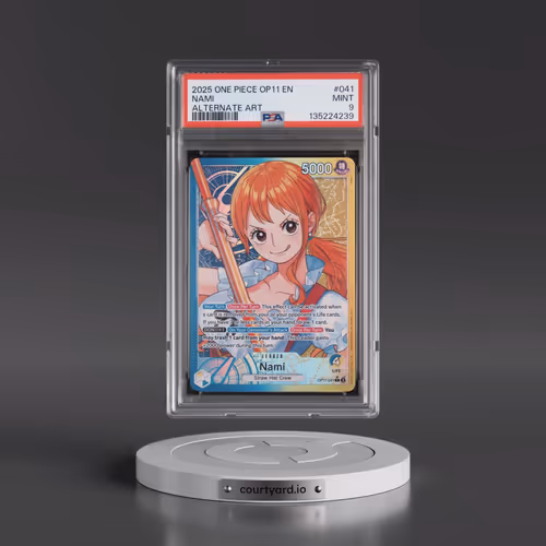 2025 One Piece OP11-A Fist of Divine Speed #041 Nami - Alternate Art (PSA 9 MINT)