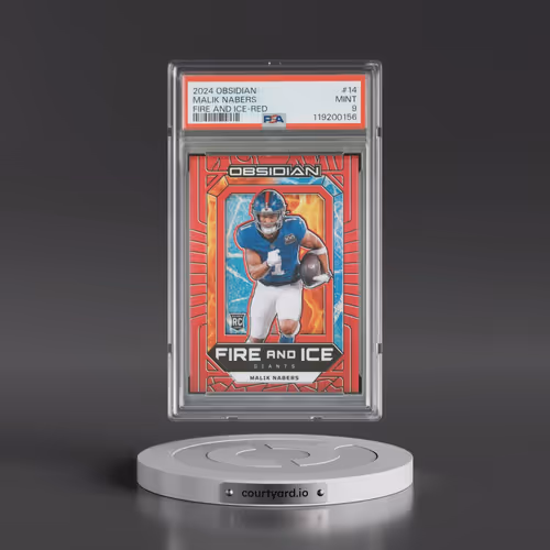 2024 Panini Obsidian Fire and Ice #14 Malik Nabers - Red (PSA 9 MINT)