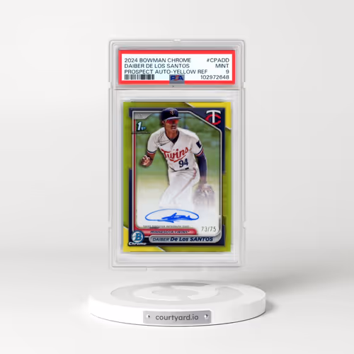 2024 Bowman Chrome Prospect Autographs #CPADD Daiber de los Santos - Yellow Refractor (PSA 9 MINT)