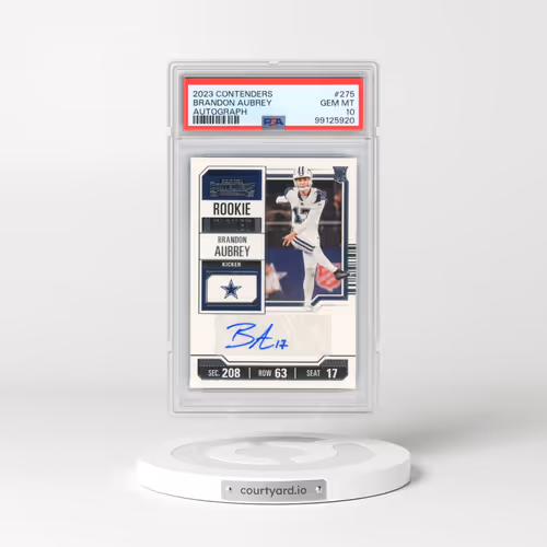 2023 Panini Contenders #275 Brandon Aubrey - Autograph (PSA 10 GEM MINT)