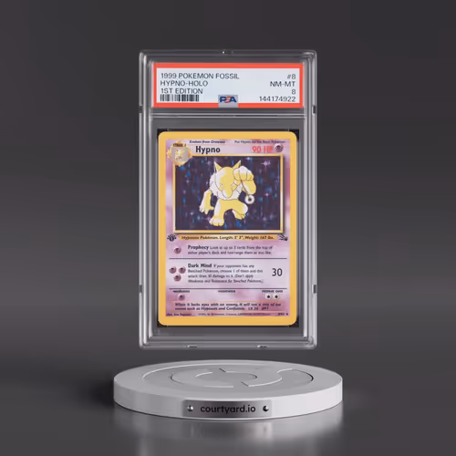 1999 Pokémon Fossil #8 Hypno - 1st Edition Holo (PSA 8 NM-MT)