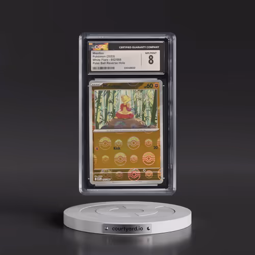 2025 White Flare - WHT EN #052/086 Mienfoo - Reverse Holo Poké Ball (CGC 8 NM-MT)