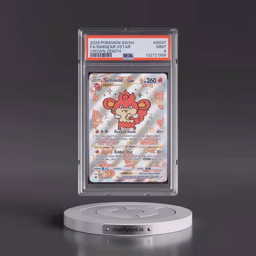 2023 Pokémon Sword and Shield Crown Zenith #GG37 Simisear Vstar - Full Art (PSA 9 MINT)