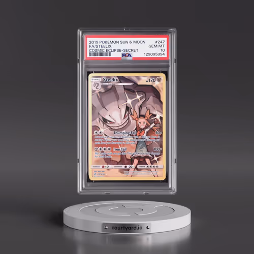 2019 Pokémon Sun & Moon Cosmic Eclipse #247 Steelix - Full Art Secret (PSA 10 GEM MINT)