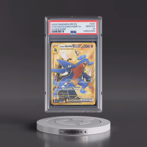 2025 Pokémon Dri EN-Destined Rivals #241 Cynthia's Garchomp EX - Holo Hyper Rare (PSA 10 GEM MINT)
