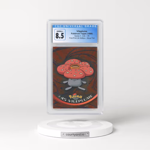 1999 Series 1 (Circular Nintendo Seal) #45 Vileplume - 1st Print UK Ed (Blue Topps Logo) Silver Foil (Smooth) (CGC 8.5 NM-MT+)