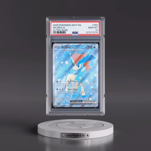 2025 Pokémon Wht EN-White Flare #159 Keldeo EX - Holo Ultra Rare (PSA 10 GEM MINT)