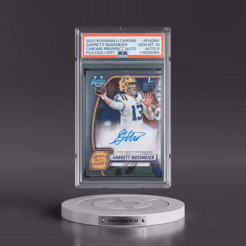 2024 Bowman University Chrome Bowman Chrome Prospect Autographs #PAGNU Garrett Nussmeier (PSA 10 GEM