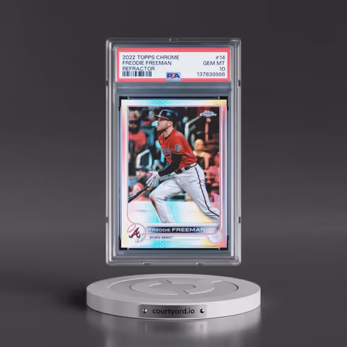 2022 Topps Chrome #14 Freddie Freeman - Refractor (PSA 10 GEM MINT)
