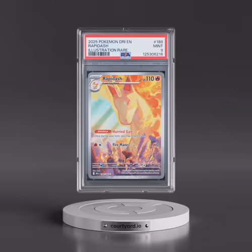2025 Pokémon Dri EN-Destined Rivals #189 Rapidash - Illustration Rare (PSA 9 MINT)