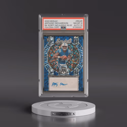 2023 Panini Mosaic Rookie Scripts #RSAR Anthony Richardson - No Huddle Blue (PSA 8 NM-MT)