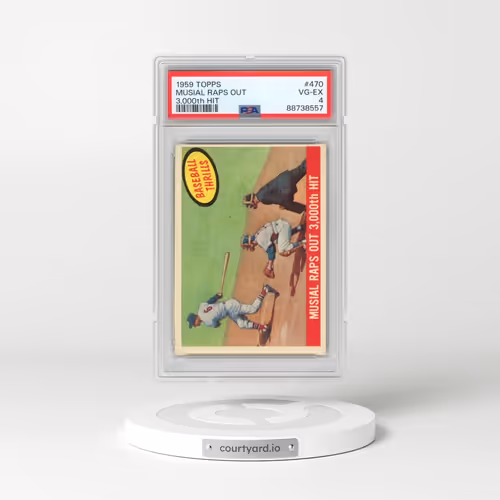1959 Topps #470 Musial Raps Out - 3,000th Hit (PSA 4 VG-EX)