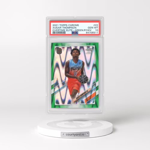 2021 Topps Chrome Overtime Elite #22 Ausar Thompson - Green Ray Wave (PSA 10 GEM MINT)