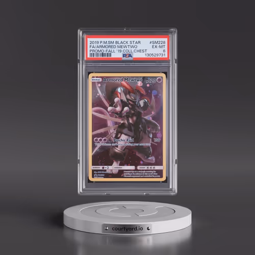2019 Pokémon SM Black Star Promo #SM228 Armored Mewtwo - Full Art Fall 2019 Collector Chest (PSA 6 E