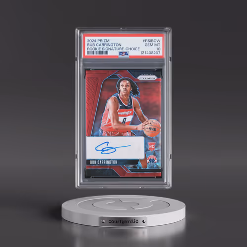 2024 Panini Prizm Rookie Signatures #RSIBCW Bub Carrington - Choice (PSA 10 GEM MINT)