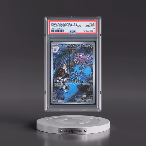 2025 Pokémon SV10-Glory of Team Rocket #105 Team Rocket's Weezing - Art Rare (PSA 10 GEM MINT)