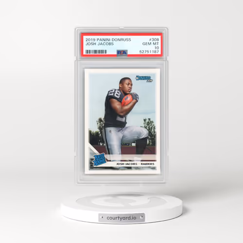 2019 Panini Donruss #308 Josh Jacobs (PSA 10 GEM MINT)