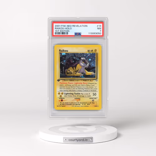 2001 Pokémon Neo Revelation #13 Raikou - 1st Edition Holo (PSA 7 NM)